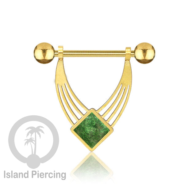 Tindik Puting Stainless warna Gold motif unik dan epoxy banyak pilihan warna. Nipple Body Piercing Jewelry