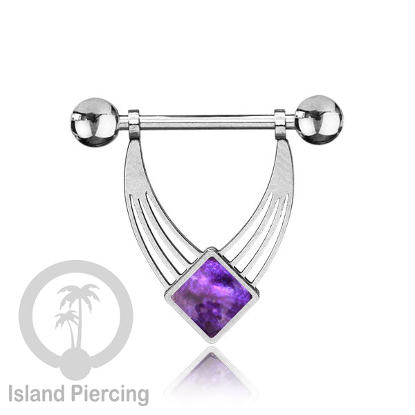 Tindik Puting Stainless warna Silver motif unik dan epoxy banyak pilihan warna. Nipple Body Piercing Jewelry