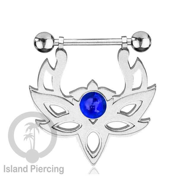 Tindik Puting Stainless warna Silver motif Mandala dengan epoxy banyak variasi. Nipple Body Piercing Jewelry