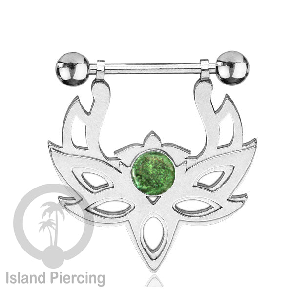 Tindik Puting Stainless warna Silver motif Mandala dengan epoxy banyak variasi. Nipple Body Piercing Jewelry