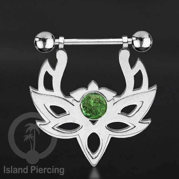 Tindik Puting Stainless warna Silver motif Mandala dengan epoxy banyak variasi. Nipple Body Piercing Jewelry