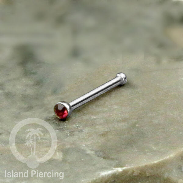 Nose Pin Piercing Jewelry Perhiasan Hidung warna silver dengan Kristal