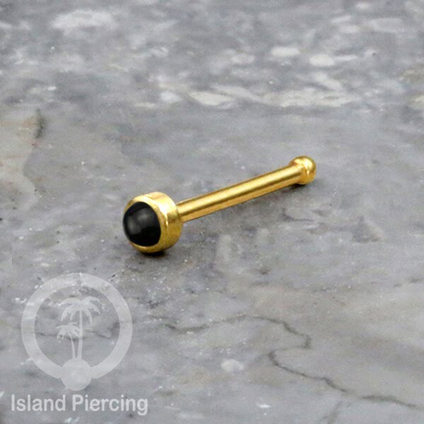 Nose Pin Piercing Jewelry Perhiasan Hidung warna gold dengan Batu