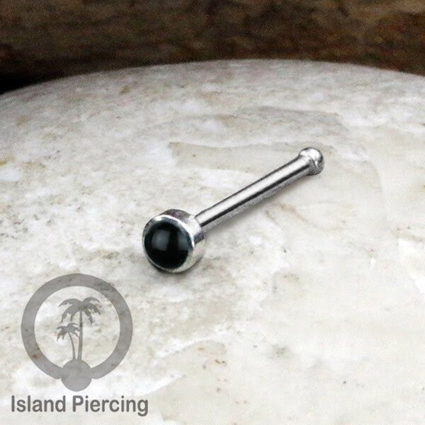 Nose Pin Piercing Jewelry Perhiasan Hidung warna silver dengan Batu