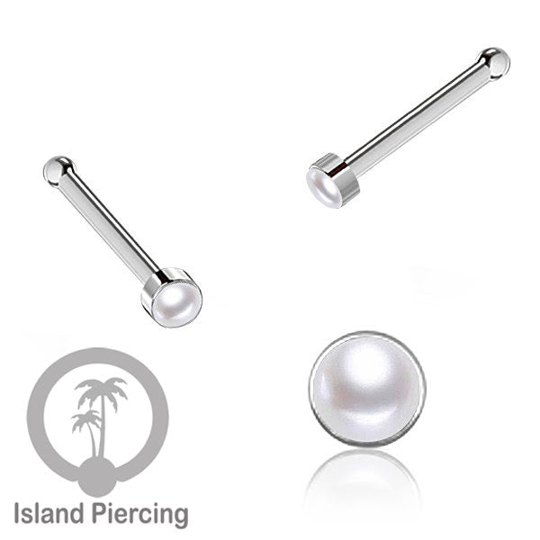 Nose Pin Piercing Jewelry Perhiasan Hidung warna silver dengan Batu