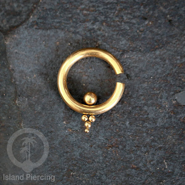 Tindik stainless body piercing, lingkaran terbuka dengan las bola pakai tangan