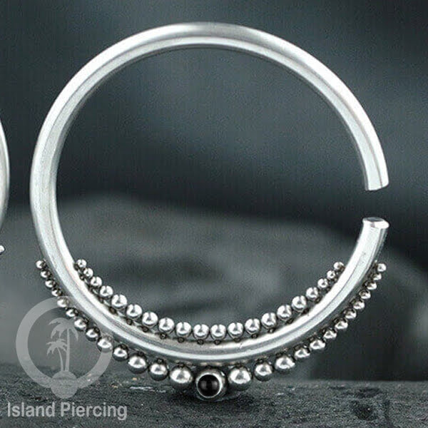 Tindik Baja stainless, Anting Hoop, Tindik Baja Ukuran 3mm dengan batu