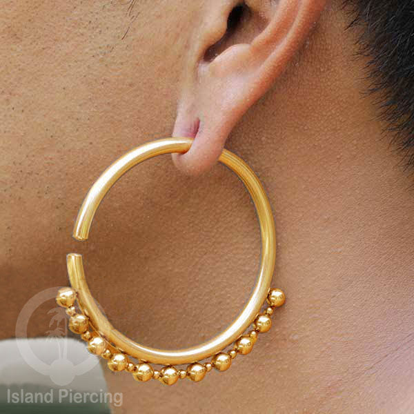 Tindik Piercing Stainless, Anting-anting hoop Earring, lubang telinga 4mm