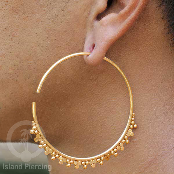 Piercing Tindik Stainless selera Hoop Earring. Warna Gold dan Silver ukuran lubang 2mm