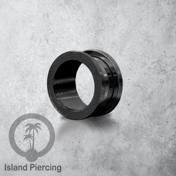 Steel Ear-tunnel Anting Piercing Plug Stainless system mur warna silver & hitam