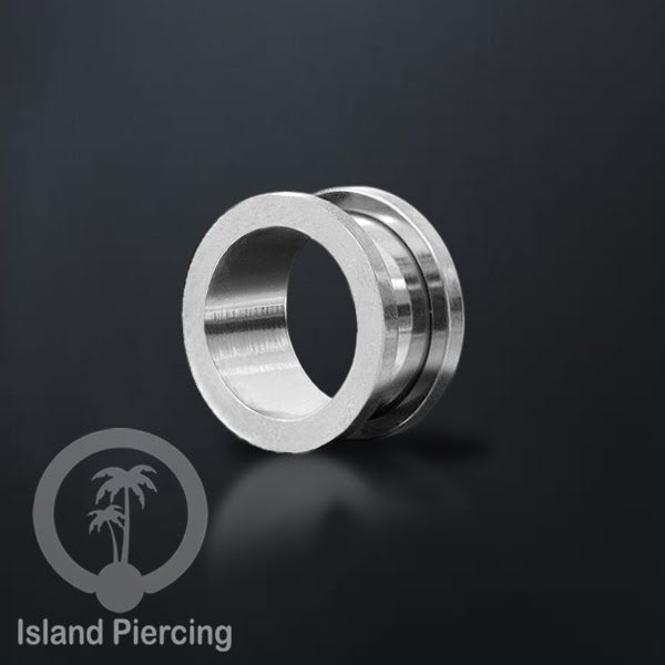 Steel Ear-tunnel Anting Piercing Plug Stainless system mur warna silver & hitam
