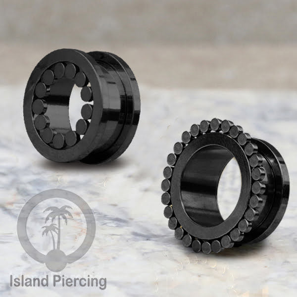 Anting Tunnel Piercing Stainless warna Hitam cocok untuk Body Jewelry