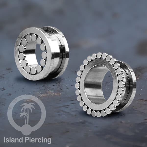 Anting tunnel Piercing stainless warna silver cocok untuk body jewelry