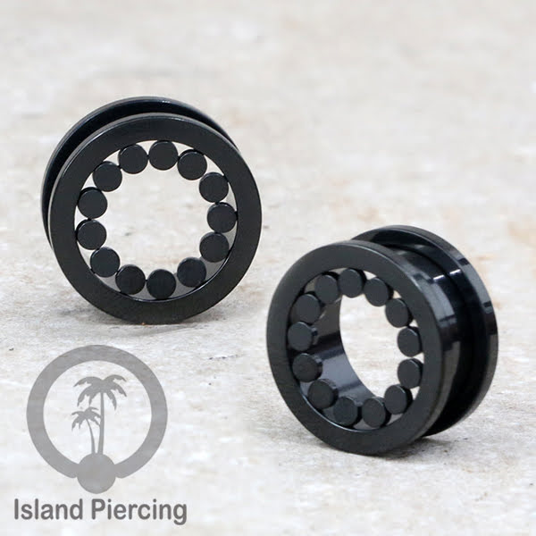 Anting Tunnel Piercing Stainless warna Hitam cocok untuk Body Jewelry