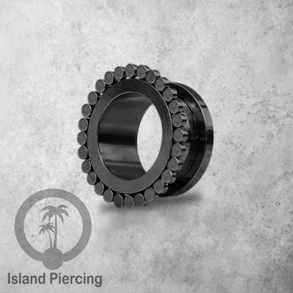 Anting Tunnel Piercing Stainless warna Hitam cocok untuk Body Jewelry