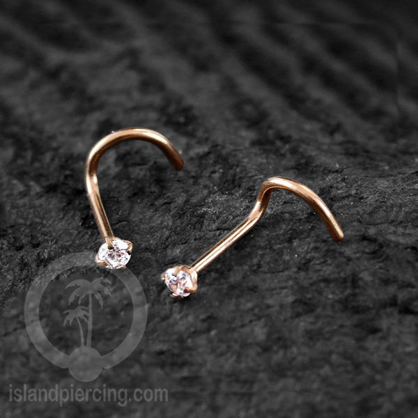 Nose screw piercing jewelry perhiasan hidung dengan banyak variasi Kristal Zirconia
