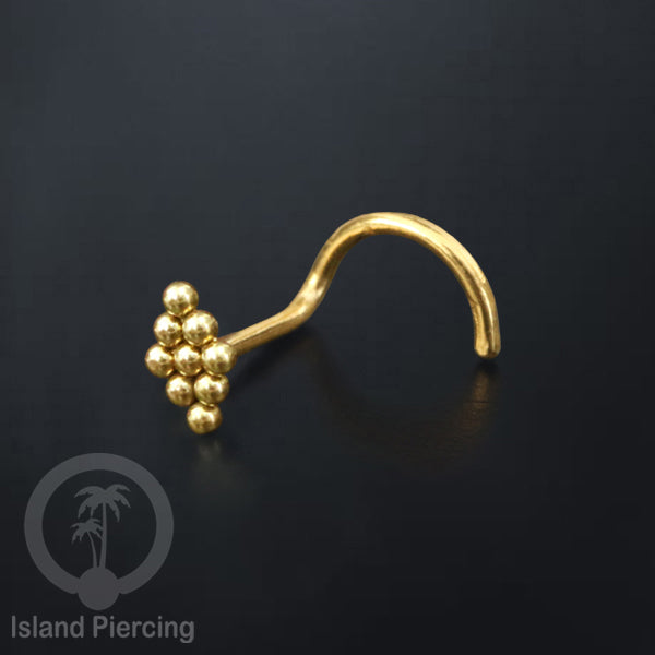 Perhiasan Tindik Hidung Stainless Nose Piercing Jewelry model las bola warna gold