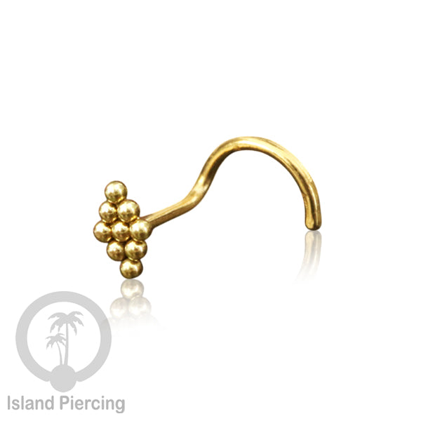 Perhiasan Tindik Hidung Stainless Nose Piercing Jewelry model las bola warna gold