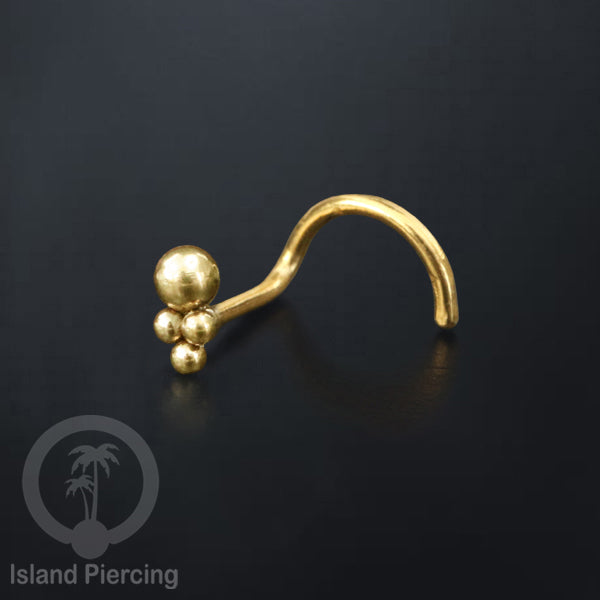 Perhiasan Tindik Hidung Stainless Nose Piercing Jewelry model las bola warna gold