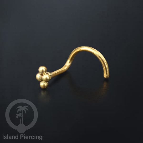 Perhiasan Tindik Hidung Stainless Nose Piercing Jewelry model las bola warna gold