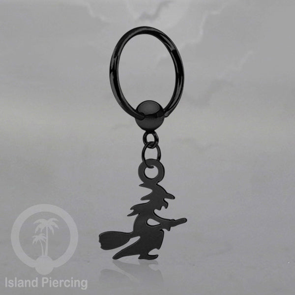 BCR Piercing Stainless warna hitam Tindik model Gothic Halloween, Tengkorak, sihir, peti...