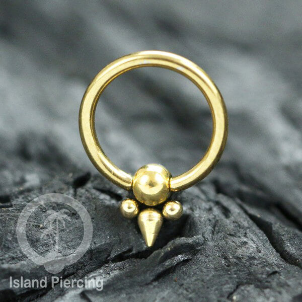 BCR piercing stainless warna gold, tindik tragus, daith, helix, tindik alis dan septum ring