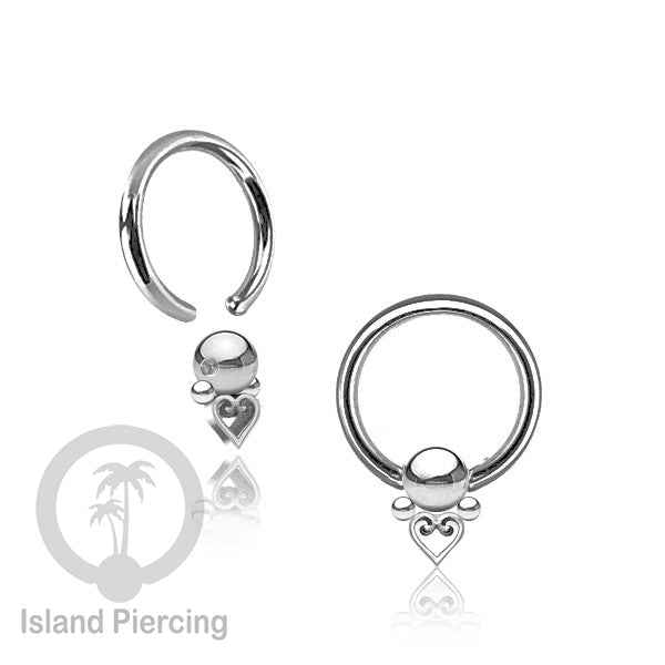 BCR piercing stainless warna silver, tindik tragus, daith, helix, tindik alis dan septum ring