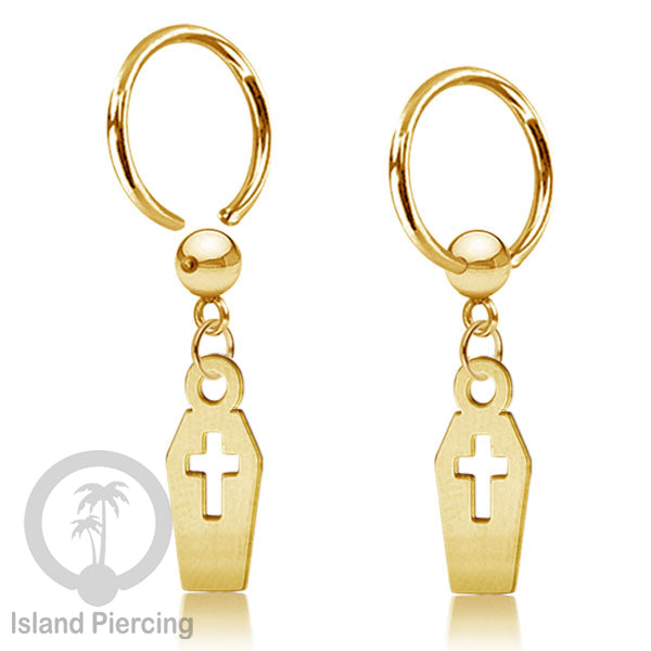 BCR Piercing Stainless warna gold Tindik model Gothic Halloween, Tengkorak, sihir, peti...
