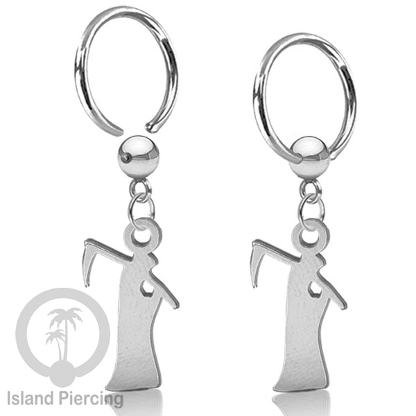 BCR Piercing Stainless warna silver Tindik model Gothic Halloween, Tengkorak, sihir, peti...