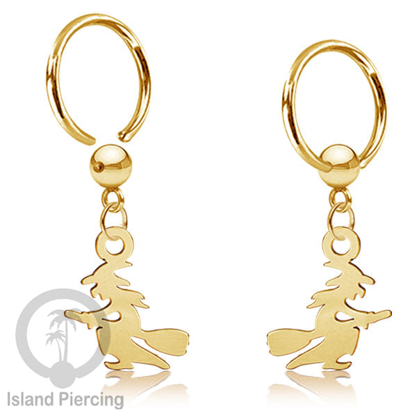 BCR Piercing Stainless warna gold Tindik model Gothic Halloween, Tengkorak, sihir, peti...