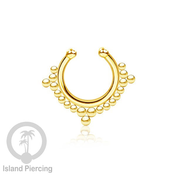 Perhiasan Tindik hidung Septum palsu, Nose Piercing Jewelry tanpa lubang warna gold