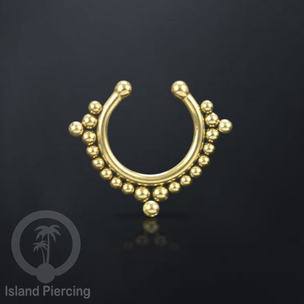 Perhiasan Tindik hidung Septum palsu, Nose Piercing Jewelry tanpa lubang warna gold