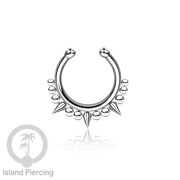 Perhiasan Tindik Septum palsu, Nose Piercing Jewelry tanpa lubang banyak pilihan desain warna silver