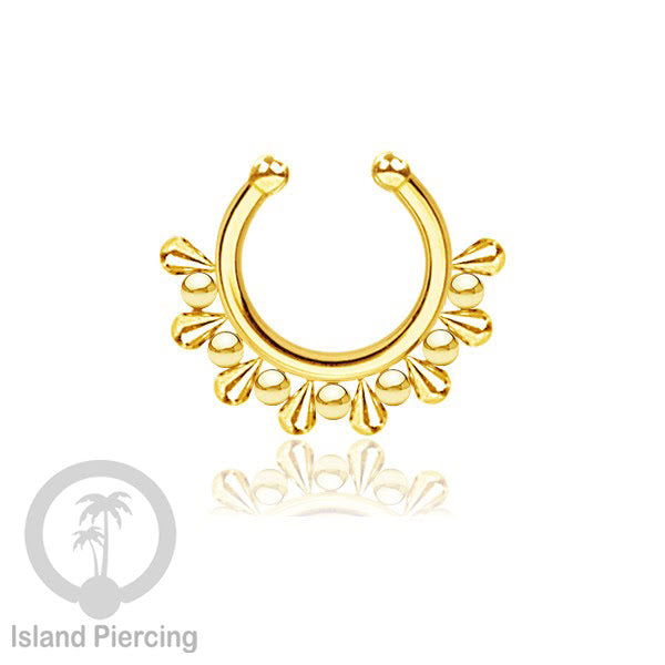 Perhiasan Tindik hidung Septum palsu, Nose Piercing Jewelry tanpa lubang warna gold