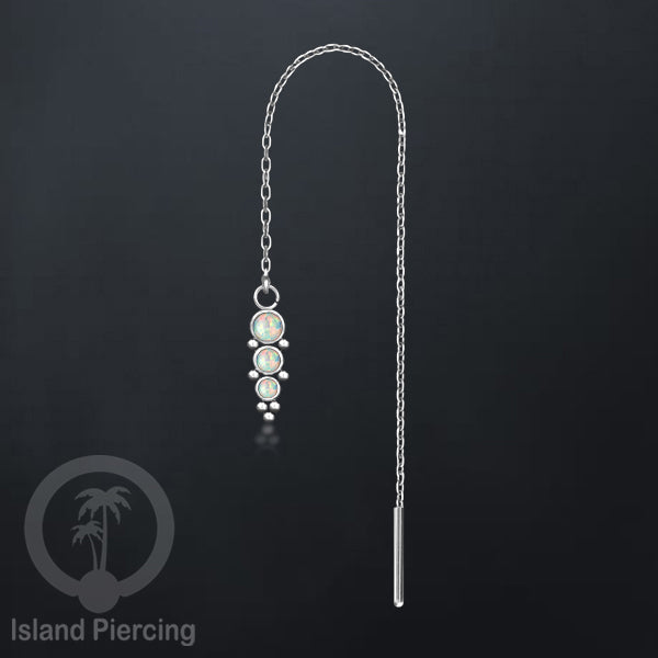 Anting Rantai Ear Threader Stainless warna silver variasi batu anyak model dan warna