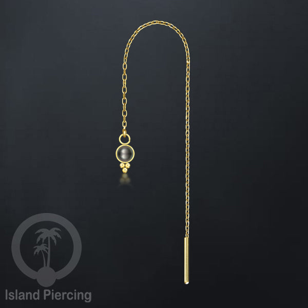 Anting Rantai Ear Threader Stainless warna gold dengan batu banyak variasi model dan warna