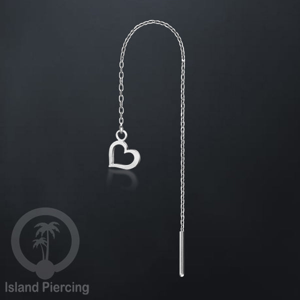 Anting Rantai Ear Threader Stainless warna silver motif Bintang, Love Heart, Lotus, Peace, Flower of Life...