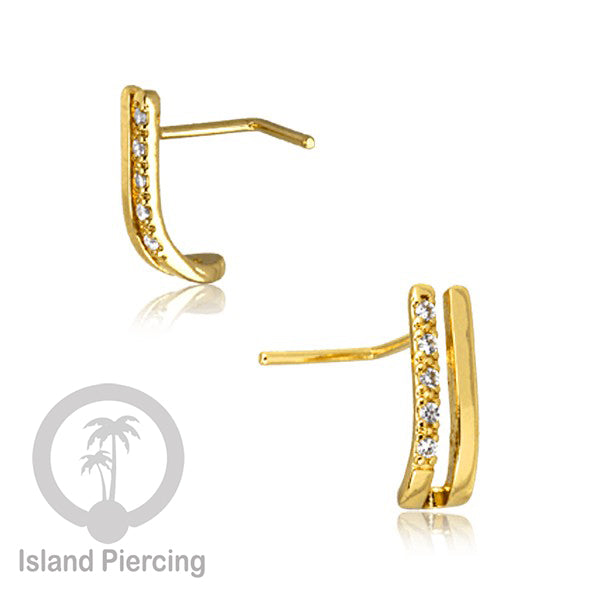 Nose Piercing Jewelry Perhiasan Hidung Nose Screw warna silver & gold