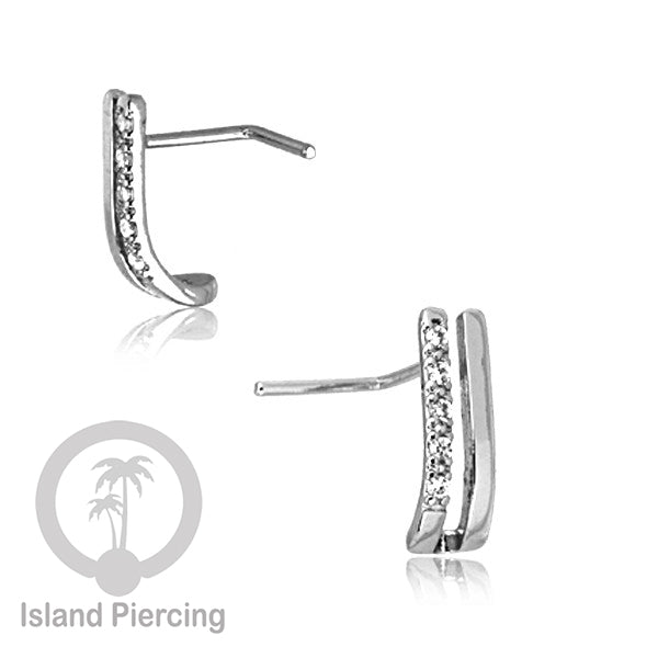 Nose Piercing Jewelry Perhiasan Hidung Nose Screw warna silver & gold