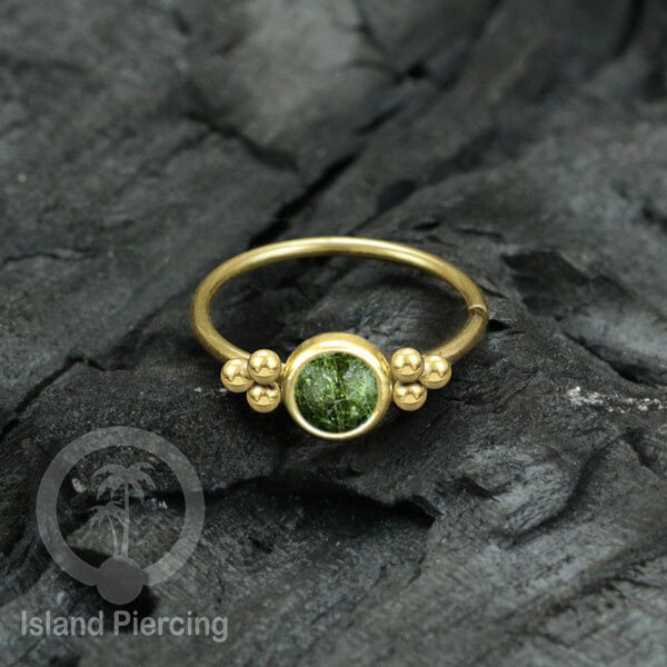 Nose Piercing Jewelry Perhiasan Hidung Nose Ring gold dengan Batu Asli