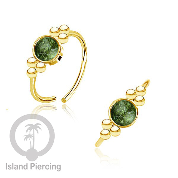 Nose Piercing Jewelry Perhiasan Hidung Nose Ring gold dengan Batu Asli