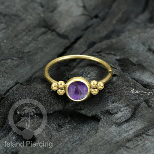 Nose Piercing Jewelry Perhiasan Hidung Nose Ring gold dengan Batu Asli