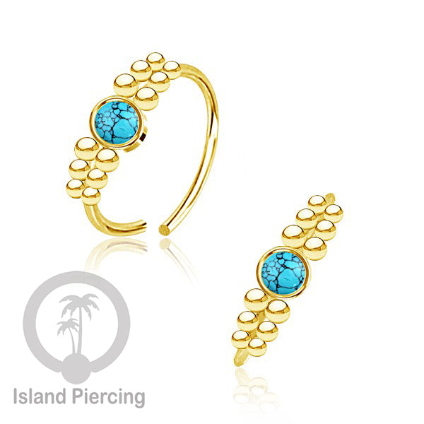 Nose Piercing Jewelry Perhiasan Hidung Nose Ring warna gold dekorasi Batu dan bola