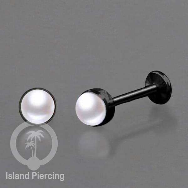 Tindik labret push system stainless, threadless piercing tragus dan helix warna hitam