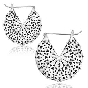 Anting kuningan putih, model mayan besar