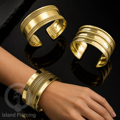 Gelang Tangan buatan Kuningan motif Bali ukuran besar Bali style Brass Bangles