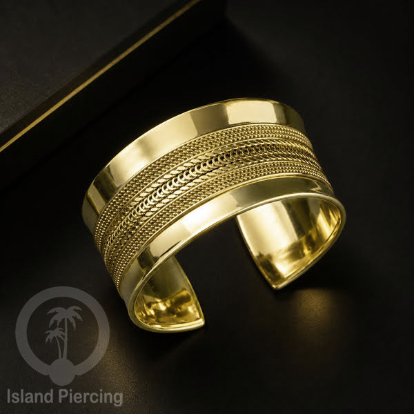 Gelang Tangan buatan Kuningan motif Bali ukuran besar Bali style Brass Bangles
