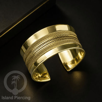 Gelang Tangan buatan Kuningan motif Bali ukuran besar Bali style Brass Bangles