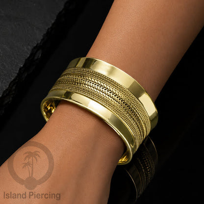 Gelang Tangan buatan Kuningan motif Bali ukuran besar Bali style Brass Bangles