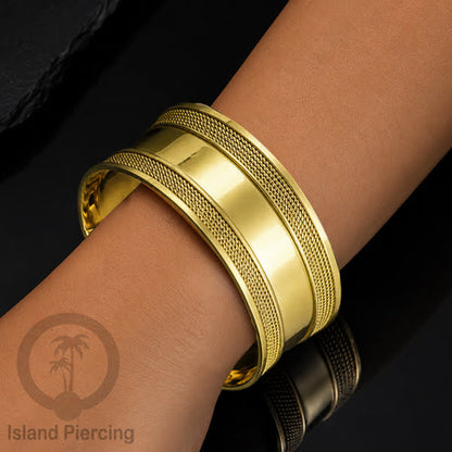 Gelang Tangan buatan Kuningan motif Bali ukuran besar Bali style Brass Bangles
